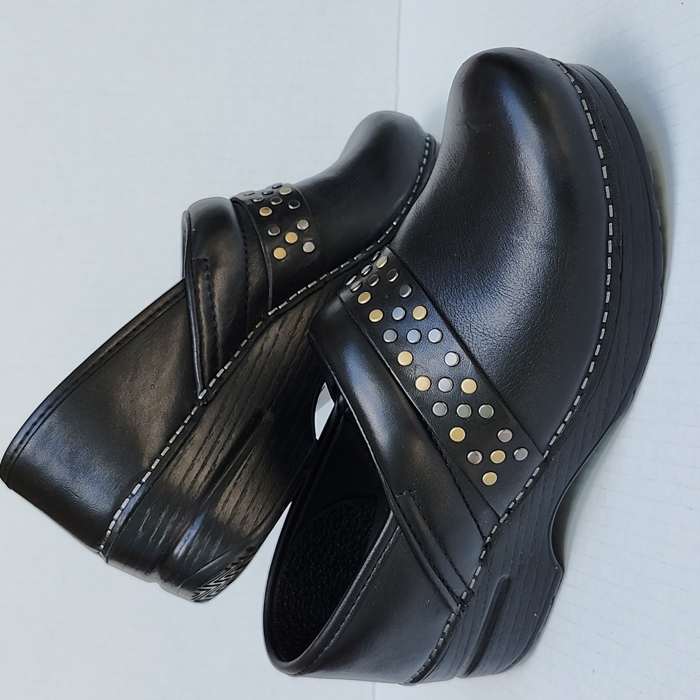 DANSKO PAVAN PROFESSIONAL BLACK NAPPA LEATHER CLOGS - Picture 11 of 11